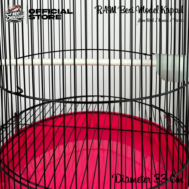 RAM Besi Sangkar Kandang Burung LOVE BIRD/KENARI/PARKIT Diameter 33 Cm | RAM Besi Sangkar LOVE BIRD Tebal 4