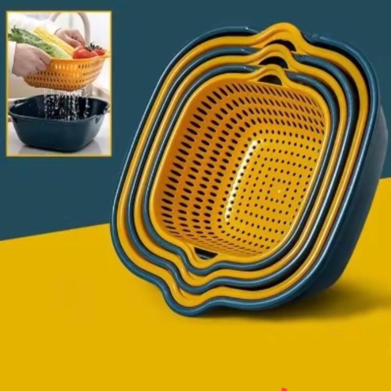 Set 6 món rổ kèm chậu bộ 3 rổ và chậu, thau nhựa rửa rau củ - TikTok ...