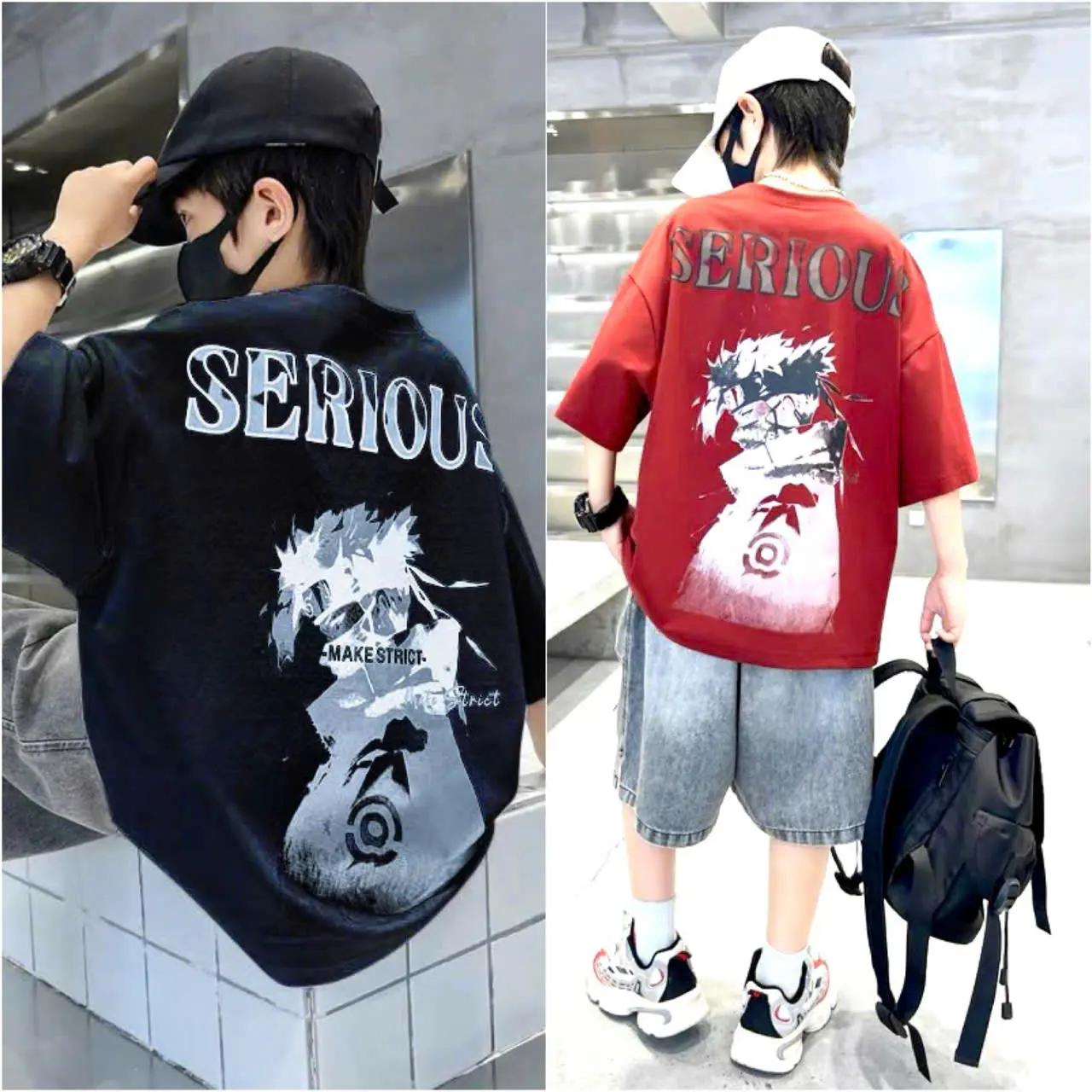 Áo phông lẻ in nhân vật hoạt hình cho bé trai 17-52 kg, chất cotton thoáng mát thấm hút mồ hôi, phong cách cá tính