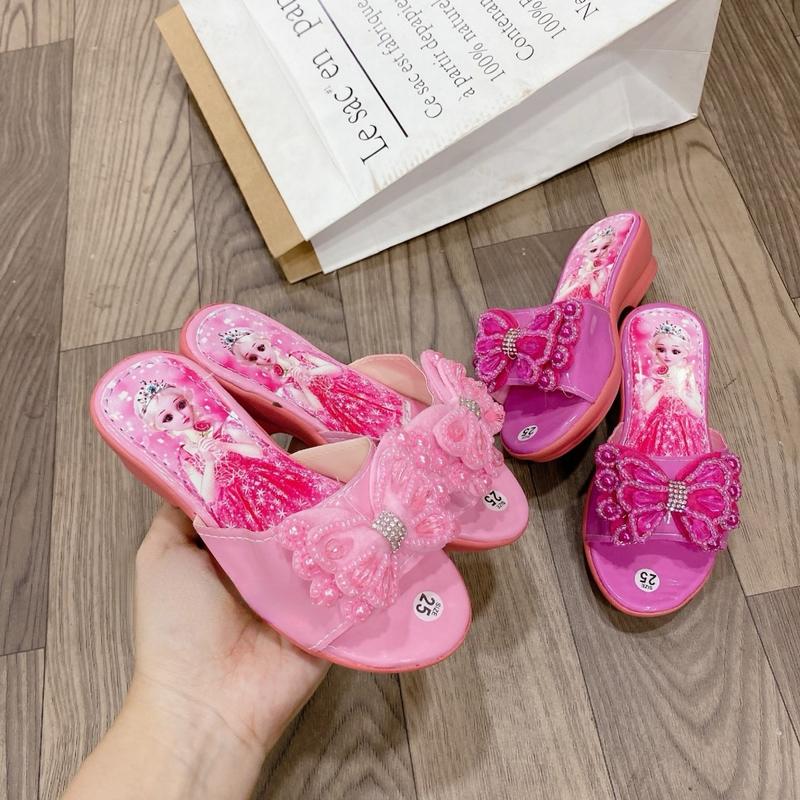  Guốc Mica Cho Bé Gái Nơ Đính Cườm Đế Cao Hình Công Chúa Siêu Dễ Thương - uy tính 