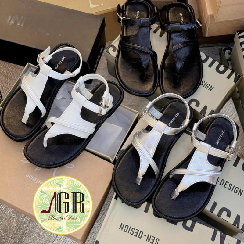  Dép xỏ ngón nữ quai chéo đan dây kẹp da mềm đế chống trơn trượt LuxyShoes LX116 