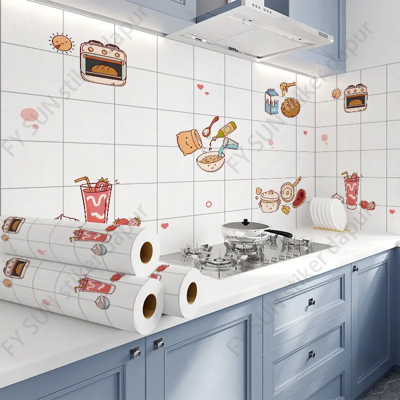 wallpaper dinding dapur 600cm X 60 cm anti minyak / api alumunium foil dekorasi dapur