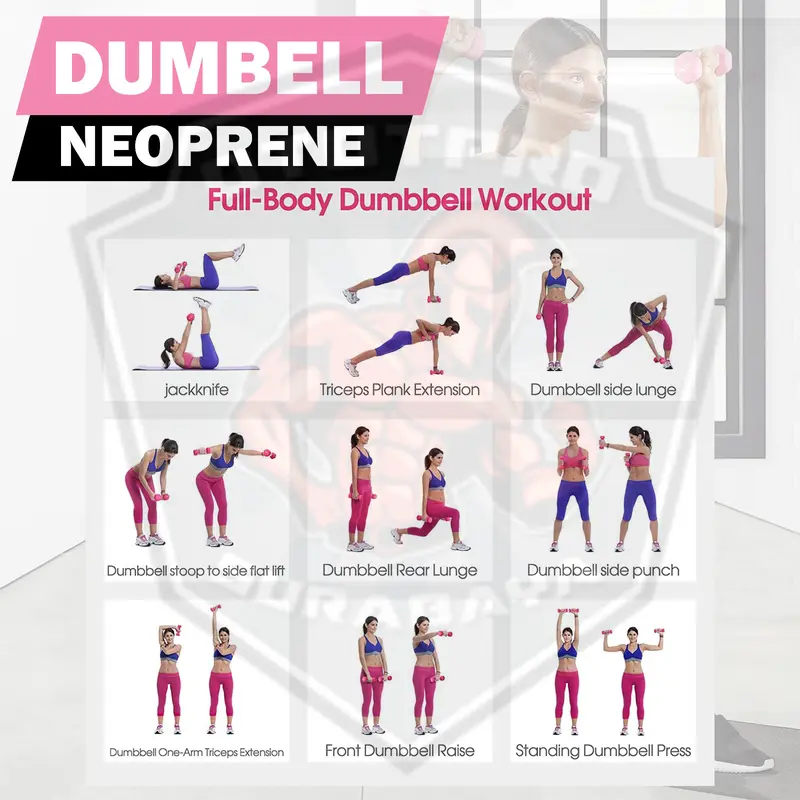 Dumbell Neoprene 2Kg /Barbel Mini/Dumbel Warna/Kecil/Karet/2 Kg/Vinyl 4