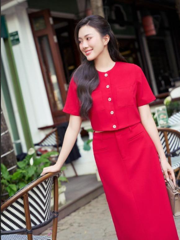 Chân váy midi A tuyết nhung Nữ Women Voi 2