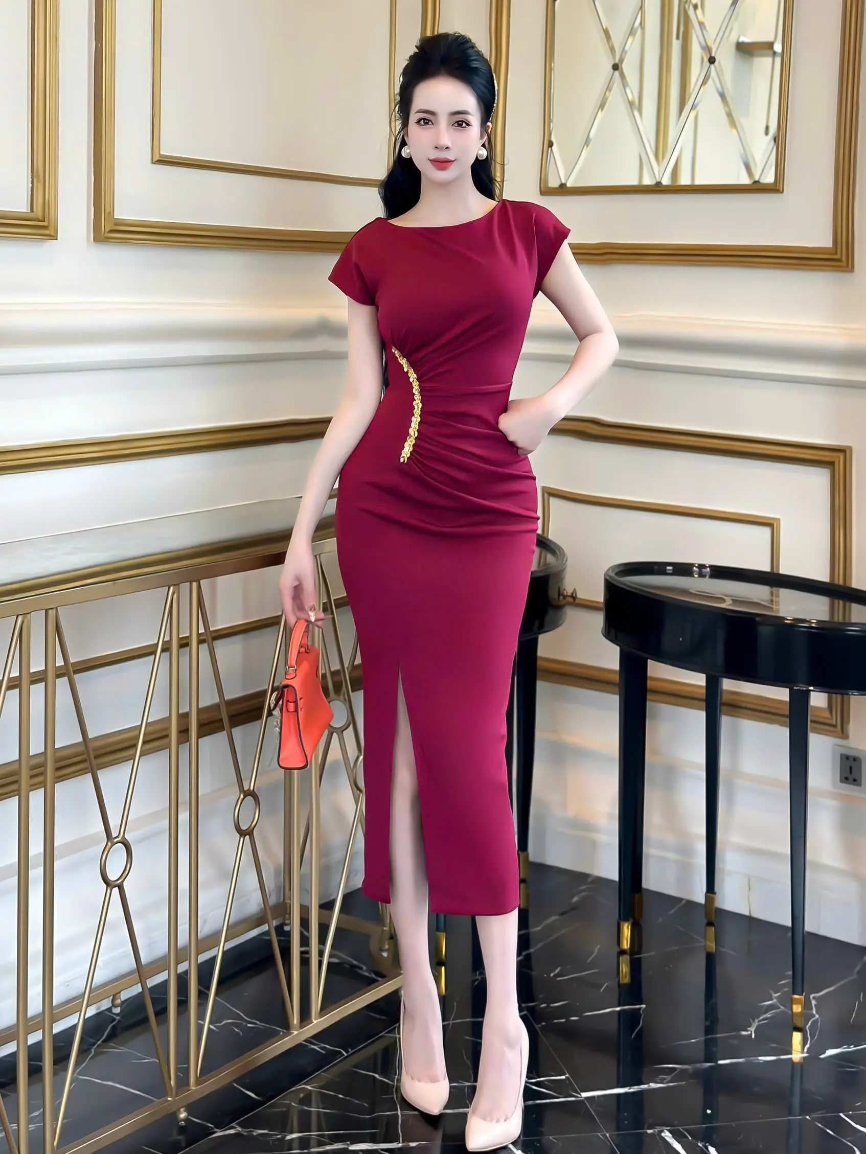 Zámi FS - C91 - Váy Li Eo Dải Ngọc, Đầm Dự Tiệc Sang Trọng Cho Nữ