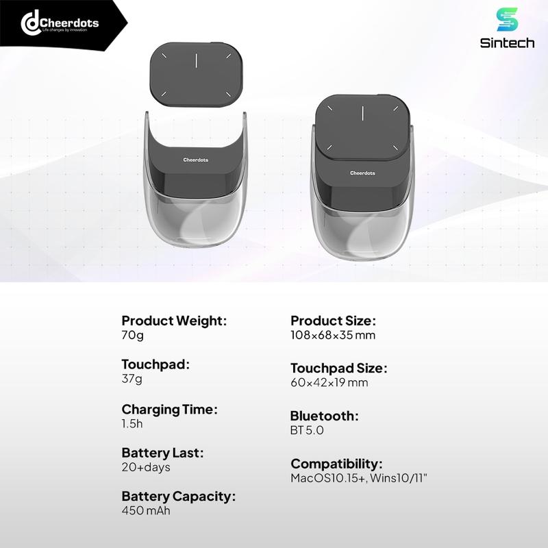 Cheerdots 2 Smart Air Mouse | ChatGPT Integration, AI Presentation Tools & Precision Control Blue Computer Baterai Keyboard 1