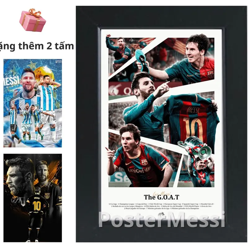 Khung ảnh Poster Lionel Messi kích thước A5(28x24cm) cực đẹp dành cho anh em trang trí phòng ốc cực đẹp 3