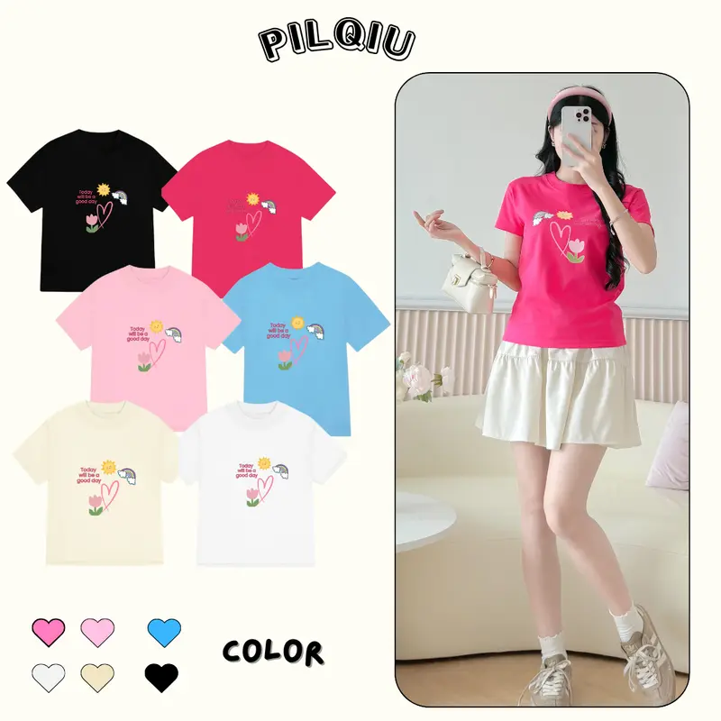 Áo Thun BabyTee - Form vừa cổ tròn - Hình Họa Tiết Năng Lượng - Cotton 2 chiều 240GSM 0