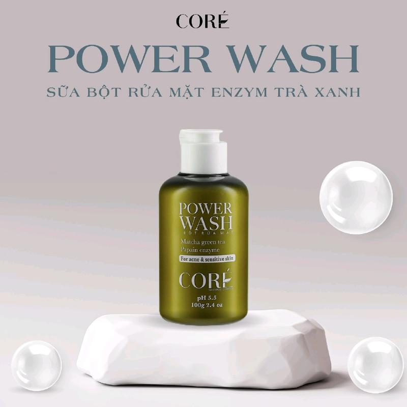SỮA BỘT RỬA MẶT ENZYM TRÀ XANH CORE - ( POWER WASH Matcha green tea Papain enzyme 100g )