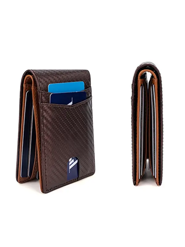 Men's Business Minimalist Carbon Fiber Pattern RFID Blocking Wallet, Exquisite Wallet with Card Slots, Trendy All-match & Exquisite Wallet for Birthday Gift 5