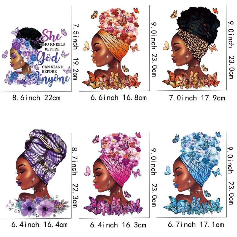Women Figure Pattern Heat Transfer Sticker, 6 Counts/set DIY Iron On Transfer For Clothing Bag, Beautiful Design Patches On Clothes Decoration 1