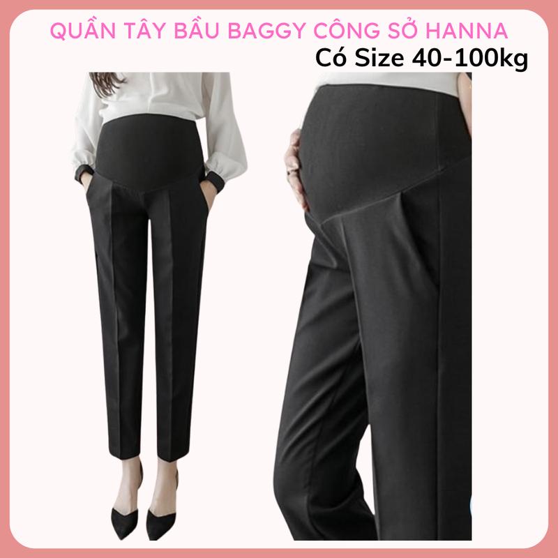 Quần bầu công sở dài bigsize từ 40 đến 100kg ống rộng baggy chất vải cao cấp thoáng mát không xù nhà HANNA phù hợp đi làm đi chơi mặc đi làm đi chơi