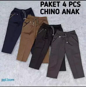 4 pcs celana chino anak laki laki usia 1-10 tahun Katun Nyaman Panjang Bayi Perempuan Cowok