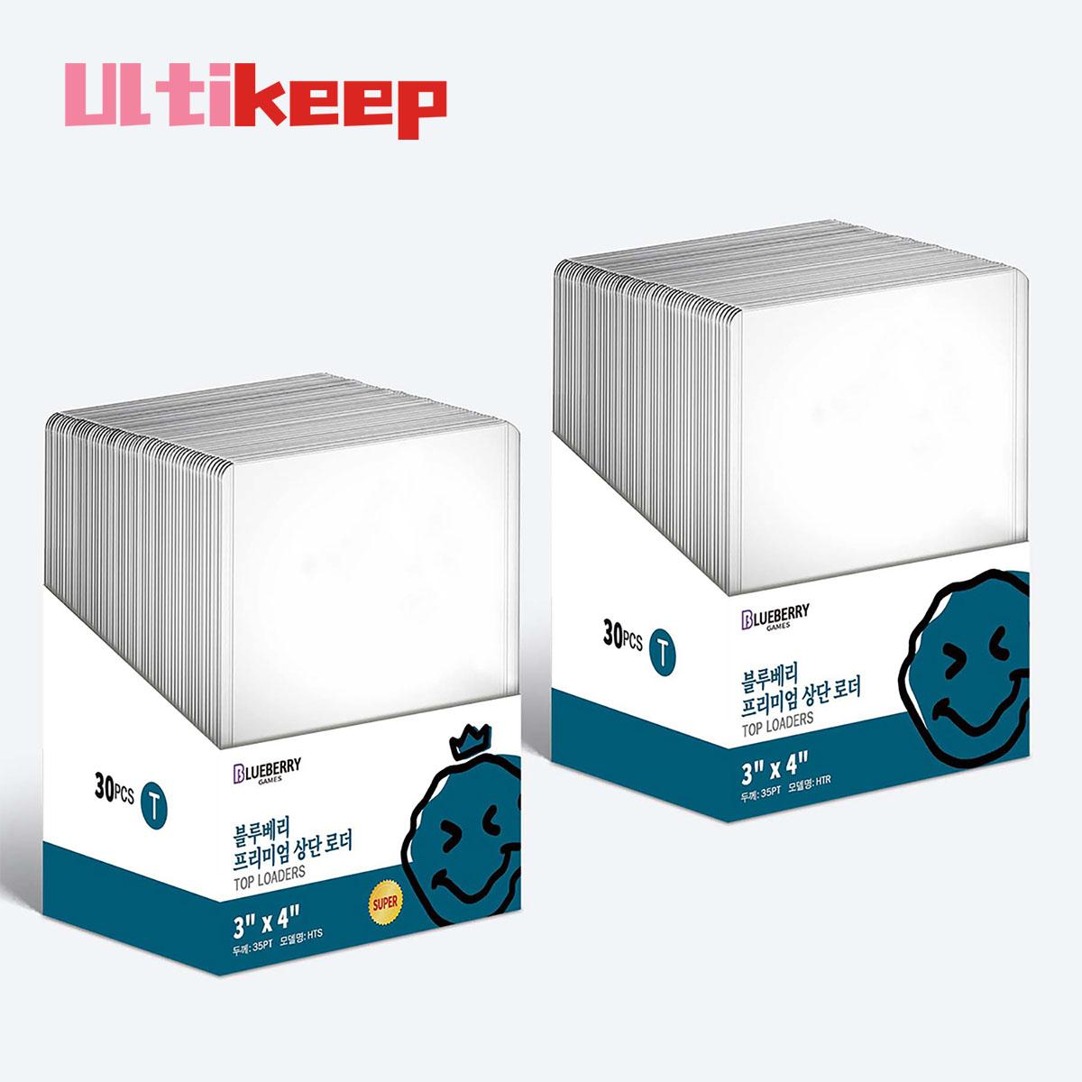 30ชิ้น Blueberry Toploader โปร่งใส ใส่การ์ด 35pt ท็อปโหลด Topload เฟรมการ์ด 3"x4" เหมาะสำหรับ Pokemo