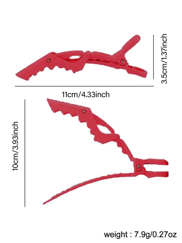 5pcs/set Women's Alligator Hair Clip, Solid Color Salon Hair Clips, Plastic Hair Clips, Daily Hairstyle for Hair Dyeing and Divisions, Barrettes 7