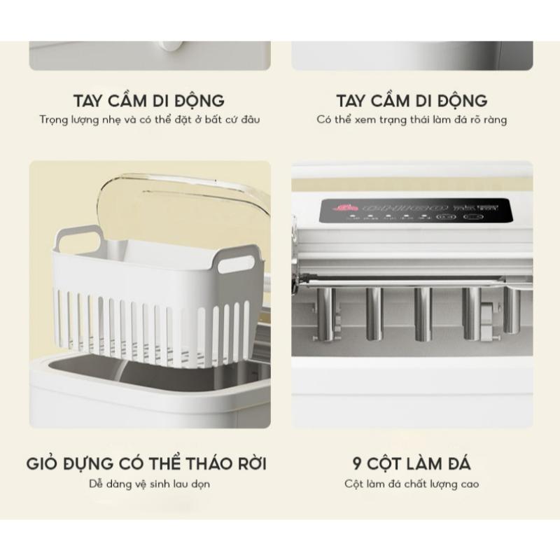 Product Introduction of [Giao hàng miễn phí] Máy làm đá mini nhanh 6 phút chất lượng cao, tủ lạnh mini gia đình 9
