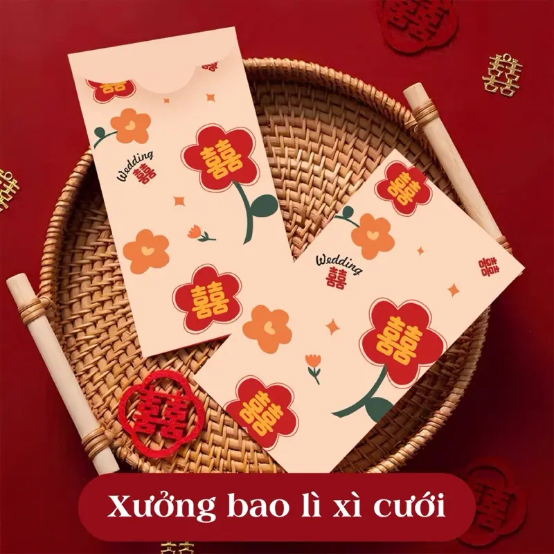 Bao lì xì Cưới, lì xì ăn hỏi, blx Gieo duyên, Lì Xì Hỷ Bao lì xì đám cưới đám hỏi, lì xì mâm quả 7