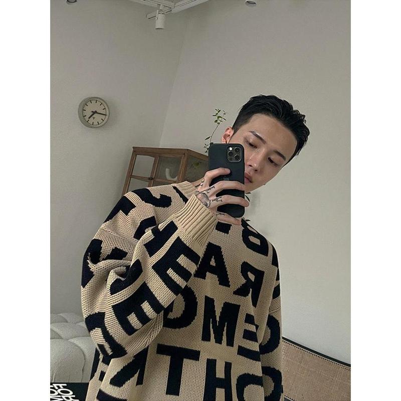 【Xả Hàng Áo Len Nam Nữ Cổ Tròn Hoạ Tiết Chữ Cái Form Rộng Chất Dày Dặn Mềm Mại Phong Cách Hàn Quốc Mới Nhất  Menswear