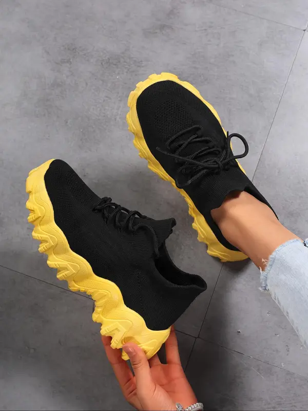 Women's Sporty Lace Up Running Shoes, Casual Comfortable Breathable Shoes for Daily Wear, Female All-match Round Toe Shoes for Daily Wear 7