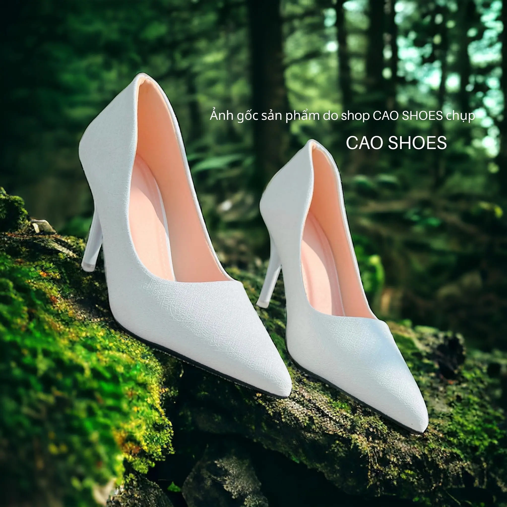 Giày cao gót bít mũi sang chảnh si phủ nhũ 8cm - B90 Cao Shoes