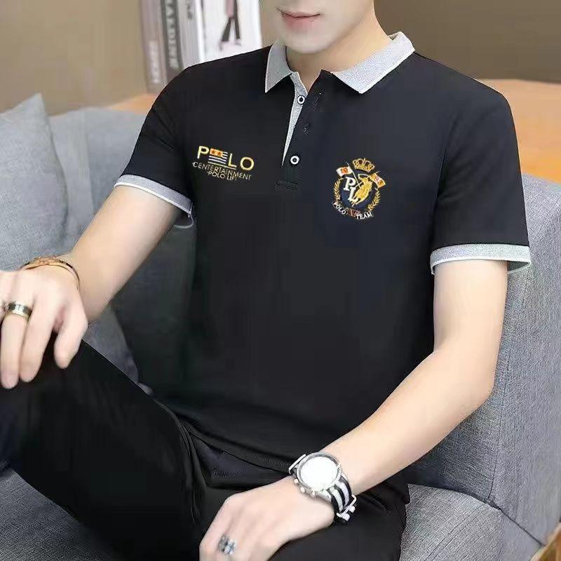Áo Thun Nam Ngắn Tay, Hàng Mới Về Mùa Hè 2024, Kiểu Ve Áo, Phong Cách Thường Ngày Trẻ Trung, Tay Lỡ, Quần Áo Nam Hợp Xu hướng Áo Polo, Dáng Ôm 1
