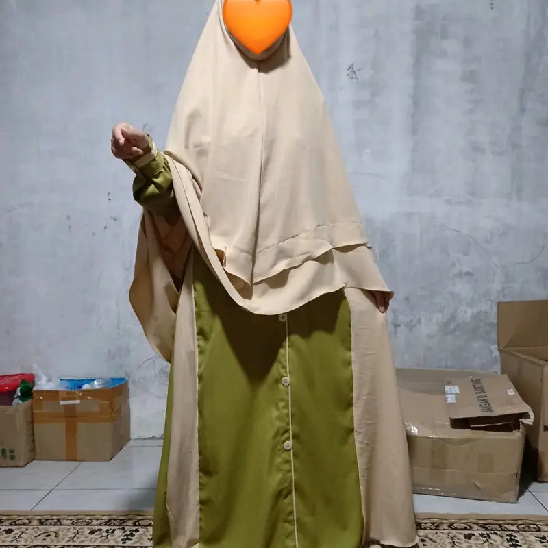 Gamis Muslimah Jilbab besar bahan adem, best seller, Beli 1 banyak manfaat. Katun Lady Zara. 2