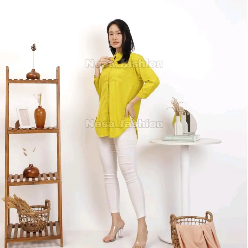 Kemeja tunik polos wanita Atasan 1