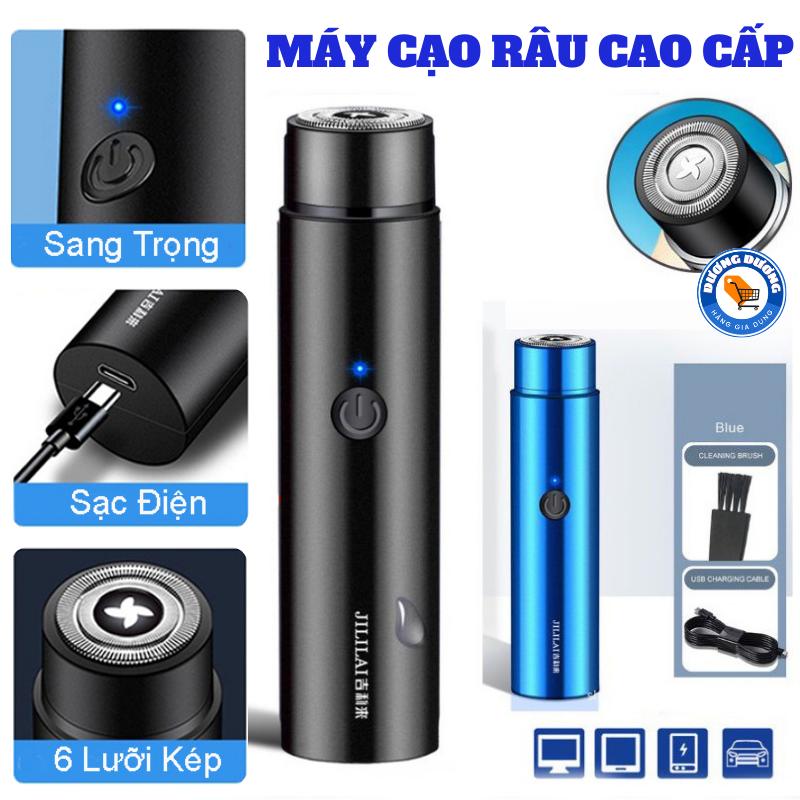 Máy Cạo Râu , Cạo Lông Mini Sạc Điện Động Cợ Mạnh Thiết Kế 6 Lưỡi Kép Tự Mài Chống Nước Cầm Tay - Dao Cạo Râu Điện Kháng Nước Nhỏ Gọn Bỏ Túi Sạc USB Siêu Nhanh