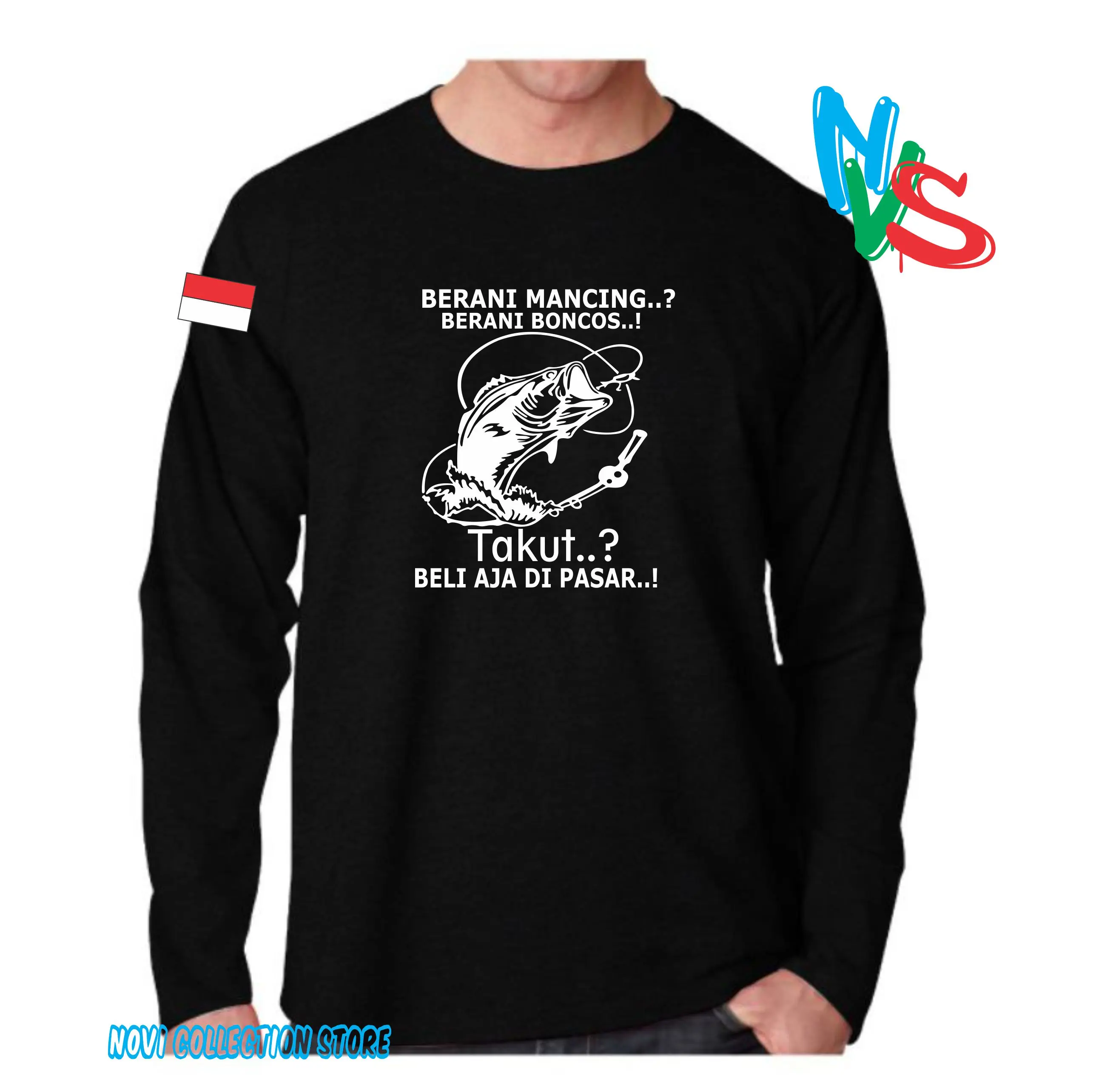 KAOS TUKANG MANCING / BERANI MANCING BERANI BONCOS / KATUN  Baju Cowok Lembut Sablon Distro