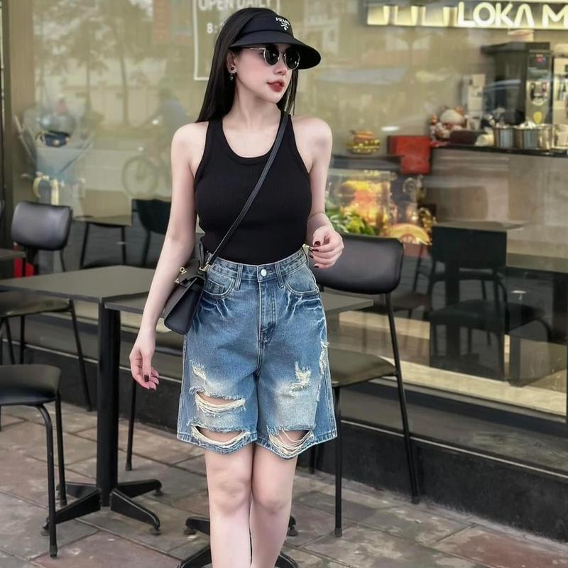 Product Introduction of Quần ngố jean nữ cạp cao rách siêu đẹp chất jean mềm không co dãn 15