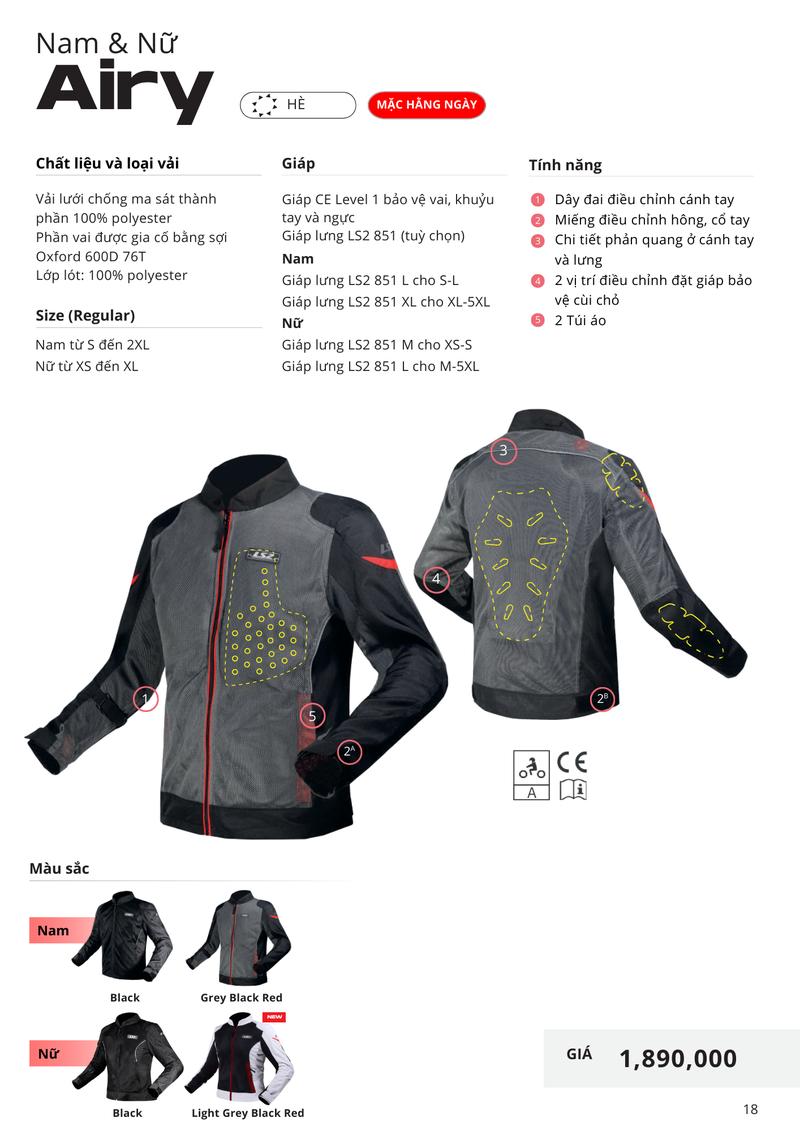 Product Introduction of Áo Thời Trang Bảo Hộ Lái Moto, Xe Máy LS2 Airy Man EVO - LS2 HELMETS 5
