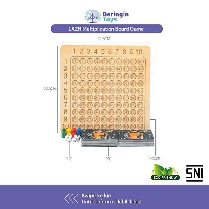 Beringin Toys Multiplication Board Game / Mainan Berhitung Anak / Mainan Edukasi Anak / Belajar Berhitung Kayu 1