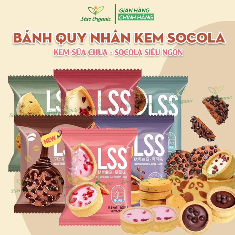 Bánh Quy Socola LSS Bánh quy bơ phủ socola thơm ngon bánh cookies socola bánh quy bơ sữa nhân kem socola chip lss - Ăn vặt Star Organic Food Bánh Quy Sô Cô La Chocolate