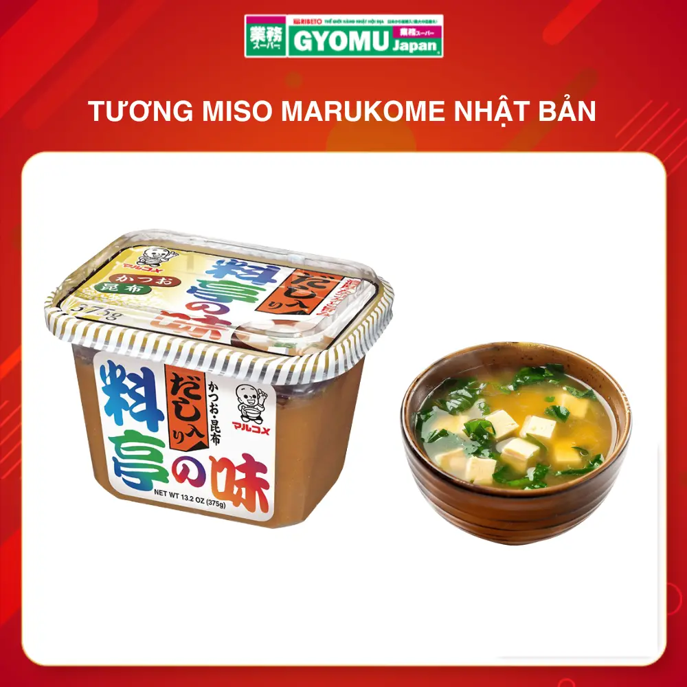 Tương Miso truyền thống 750g ,Miso giảm muối Marukome Ryotei-No-A 375g
