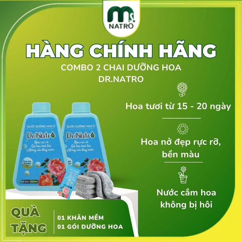 Combo 2chai Nước dưỡng hoa tươi lâu Dr.natro. Cấp nước, dưỡng chất, giữ hoa tươi lâu, nước không bị hôi, kéo dài thời gian chung hoa. Giữ hoa tuơi lâu 3-4tuần. Màu sắc hoa bền đẹp gấp 3-5lần. 1Chai 300ml
