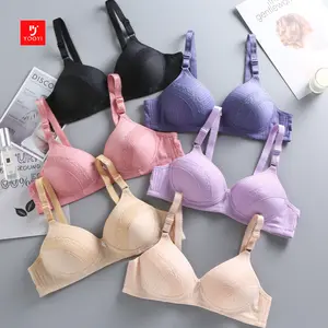 Yooyi Bra Big Size BH Wanita Bra Cup Polos Motif Renda Jumbo Pakaian Dalam Perempuan Tanpa Kawat Busa Tebal Nyaman Full Cup Import Size 36 - 44 024 Tipis