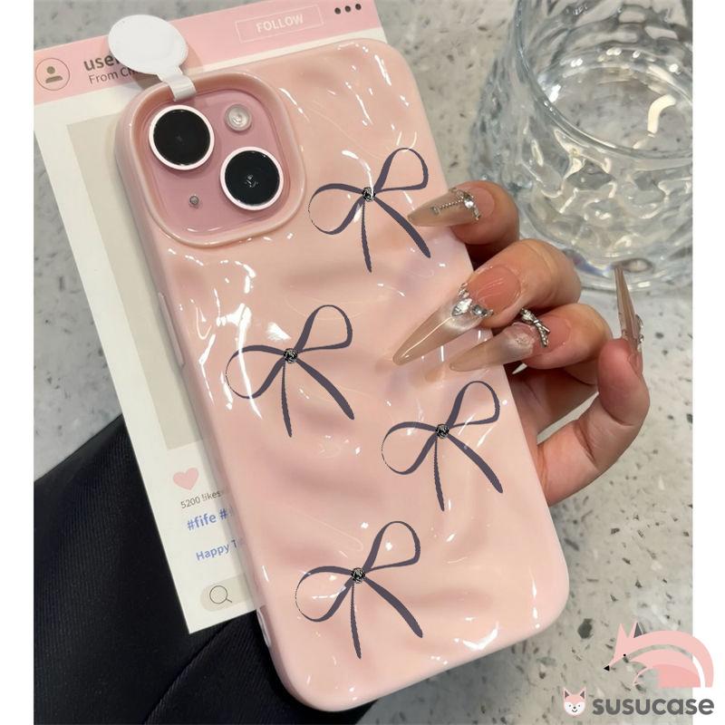 Case HP Untuk Samsung A06 A12 A13 A15 A14 A16 A10s A03Core A03s A04E A04 A05 A05s A11 A20 A30 A50 A30s A50s Minimalis Mutiara Pita Gelombang Bergelombang Berkilau Soft Cover