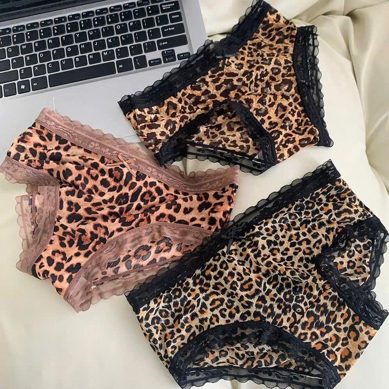 Sét 10 Quần Lót Da Báo Thun Lạnh Mềm Mát Viền Ren Xinh Xắn Woment (Tách Lẻ 5)