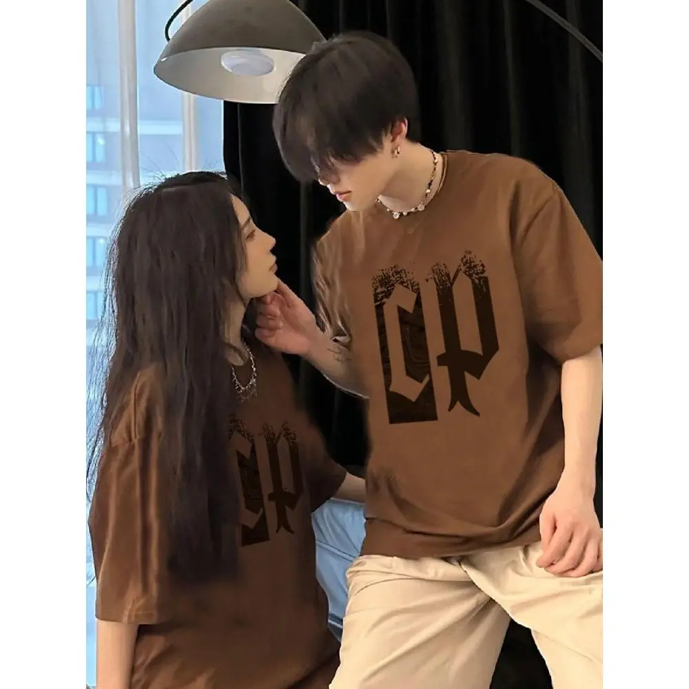 Couple Wear Summer Clothing Short Sleeve T-shirt Women's 2023 New Early Spring and Autumn All-Matching Roora
