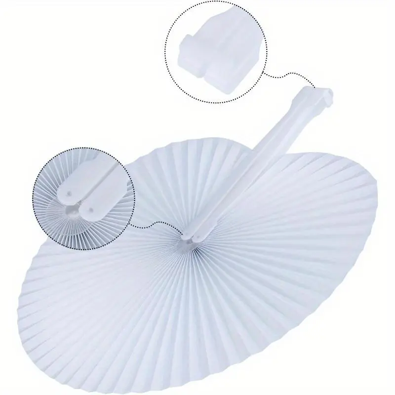 Folding Fan, 2 Counts/set Paper Fan with Plastic Handle, DIY Painting Supplies for Wedding Favor Party Bag Filler, Decor 5
