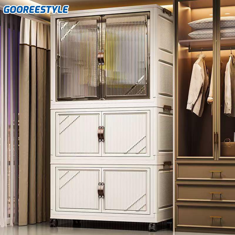 【Rộng 72cm】gooreestyle Tủ quần áo gấp rộng 72cm hiện đại có móc treo đồ đa năng dung tích lớn Durabox tủ  nhựa tủ  quần
