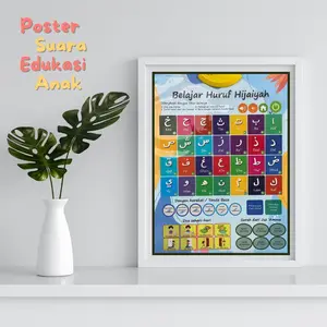 Poster Suara Hijaiyah Belajar Ngaji Anak Edukasi