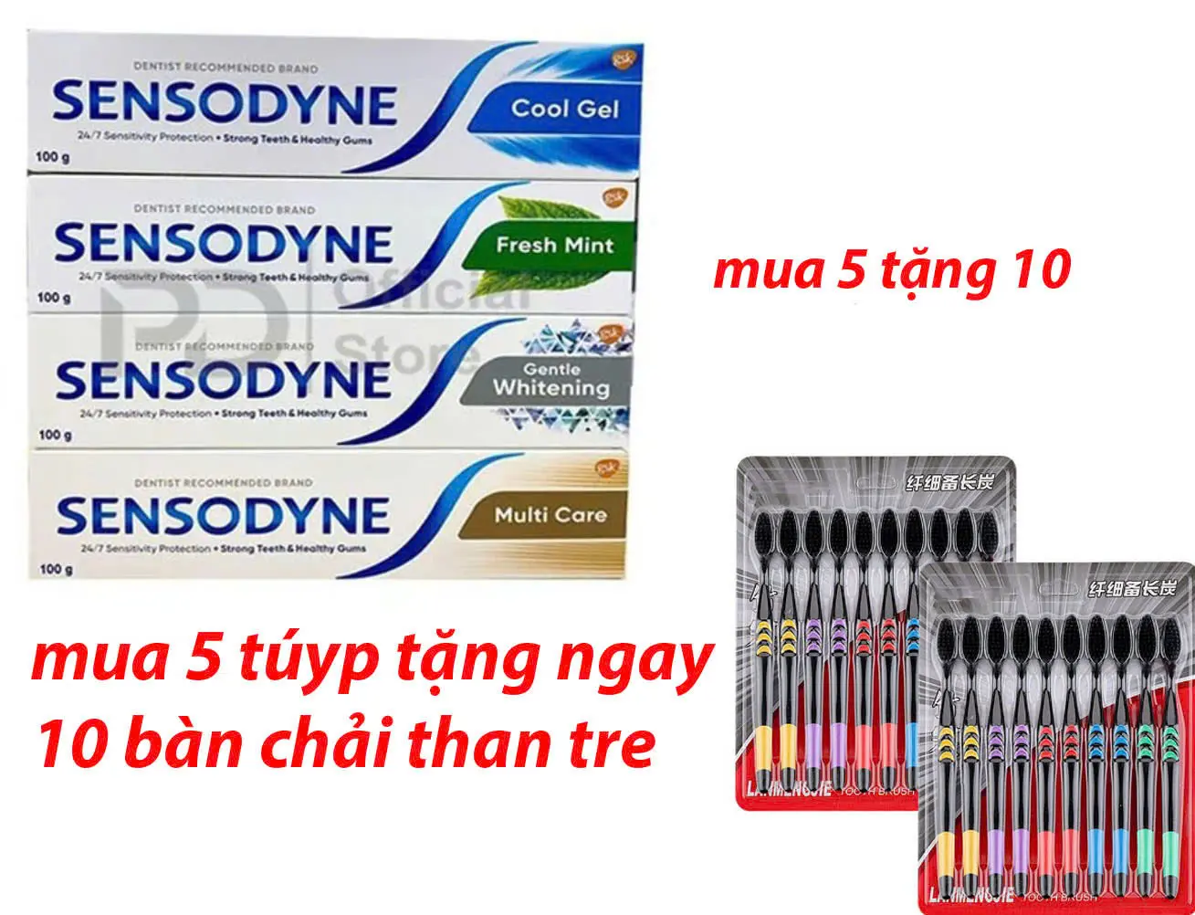 [ tặng 10 bàn chải ] Kem Đánh Răng Giảm Ê Buốt Sensody Làm Trắng Sạch Sâu 100g