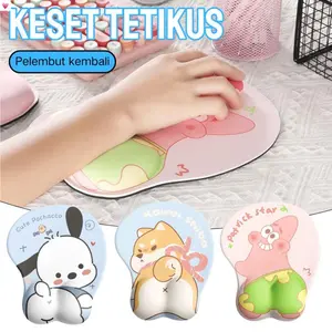 Alas Mouse Kartun dengan Dukungan Pergelangan Tangan, Nyaman dan Modis untuk Kantor, Desain Lucu dan Empuk, Dekorasi Desktop Kreatif, Perlengkapan Kantor Siswa