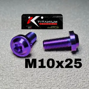 baut probolt titanium 10x25 drat 14 panjang 2.5 cm payung big head original vietnam