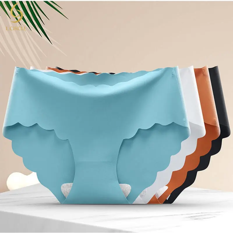 Đồ Lót Một Mảnh Không Đường May Bằng Lụa Lạnh Bán Chạy, Dành Cho Phụ Nữ Và Trẻ Em Gái, Eo Giữa Thoải Mái, Đáy Quần Cotton Nguyên Chất, Quần Tam Giác, Thích Hợp Cho Yoga, Quần Lót Vô Hình Không Đường May