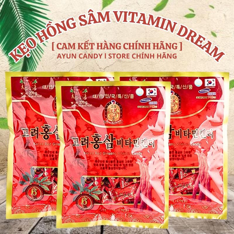 COMBO 3 GÓI Kẹo hồng sâm Vitamin Gream 200G Kẹo Hồng Sâm Hàn Quốc