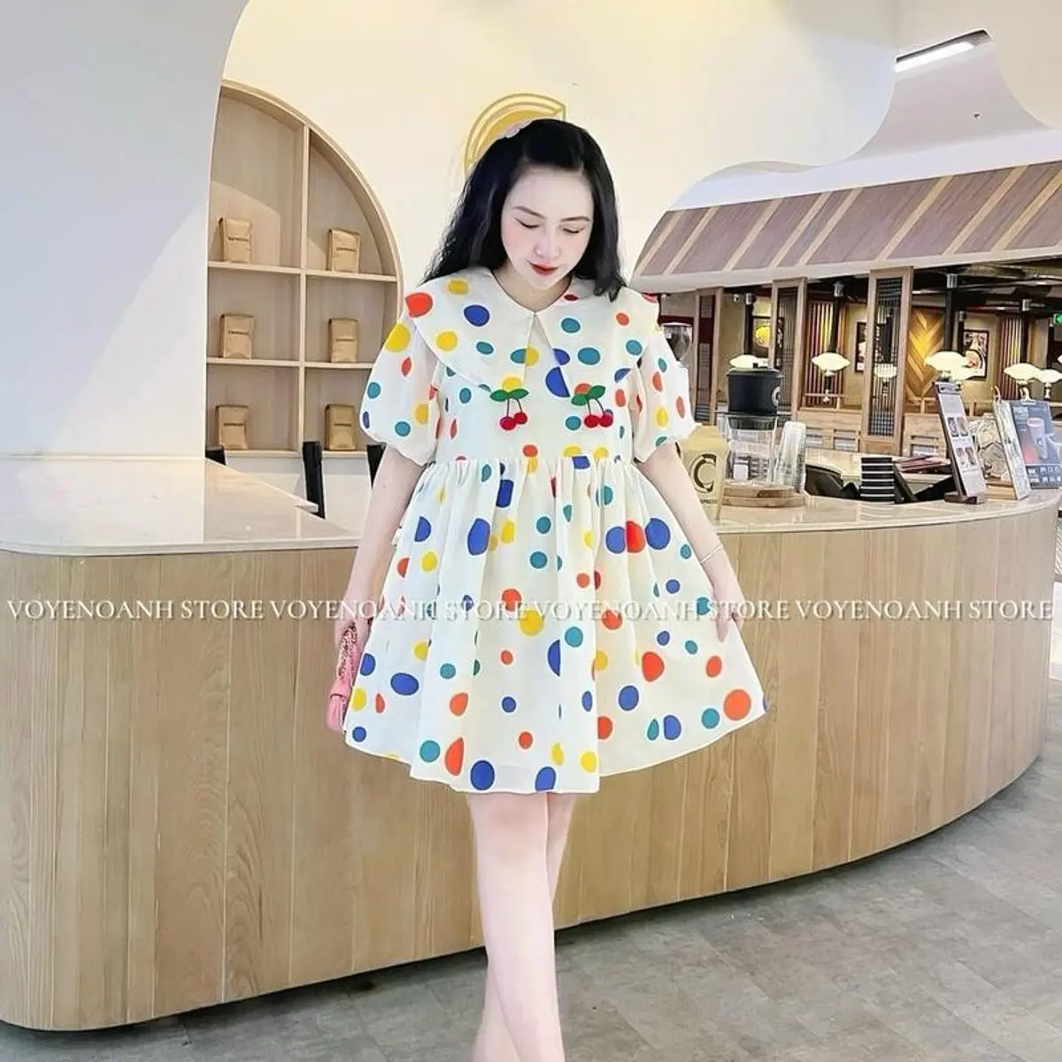 Đầm babydoll hoa lụa siêu xinh mua rẻ Top Dress