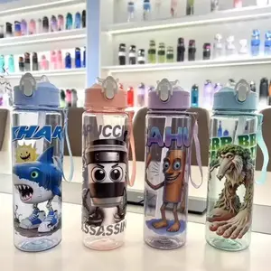 Viral Botol Minum Tumbler 800Ml Motif Karakter Kartun Anak Cowok Cewek Anomali Tung Sahur Kuromi Melody Free Sedotan Tali