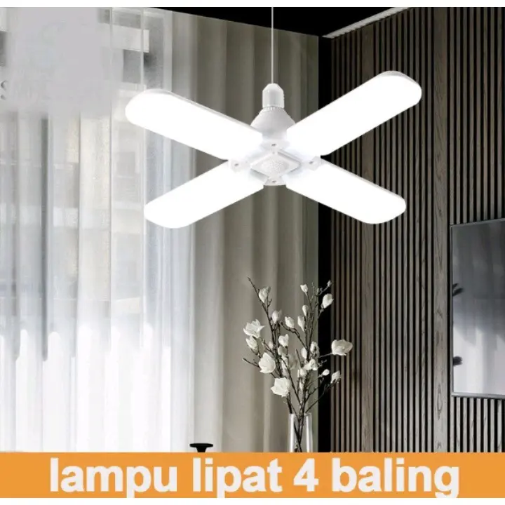 MKC Lampu bohlam led model kipas 80 watt dengan 4 baling sisi lampu 3